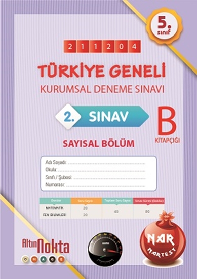 Nartest 5. Sınıf 2. Kurumsal Deneme Aralık B Say Kod:211204